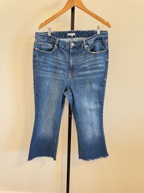 Good American Cropped Raw-Hem Blue Jeans Sz16 casual Closet Staple Weekends